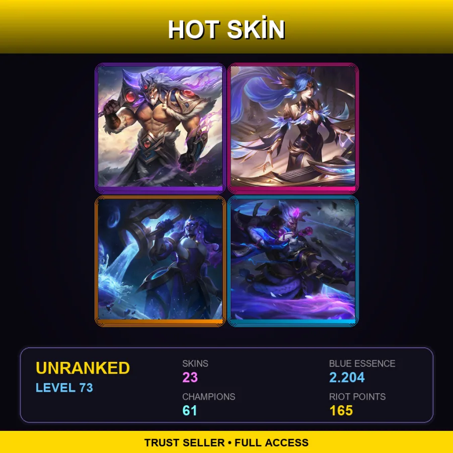 NA | Lv73 | Unranked | 23 Skin | 61 Champ