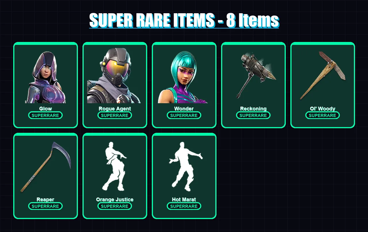 [PC/PSN] | Glow | Rogue Agent | Wonder | Frostbite | Carbide | 36 skin | 40 pickaxe | 37 emote | 34 glider | Lv617