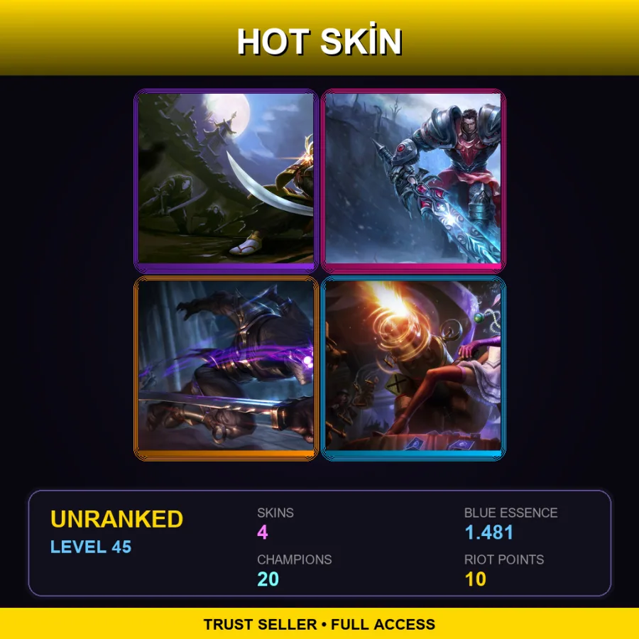 TR | Lv45 | Unranked | 4 Skin | 20 Champ