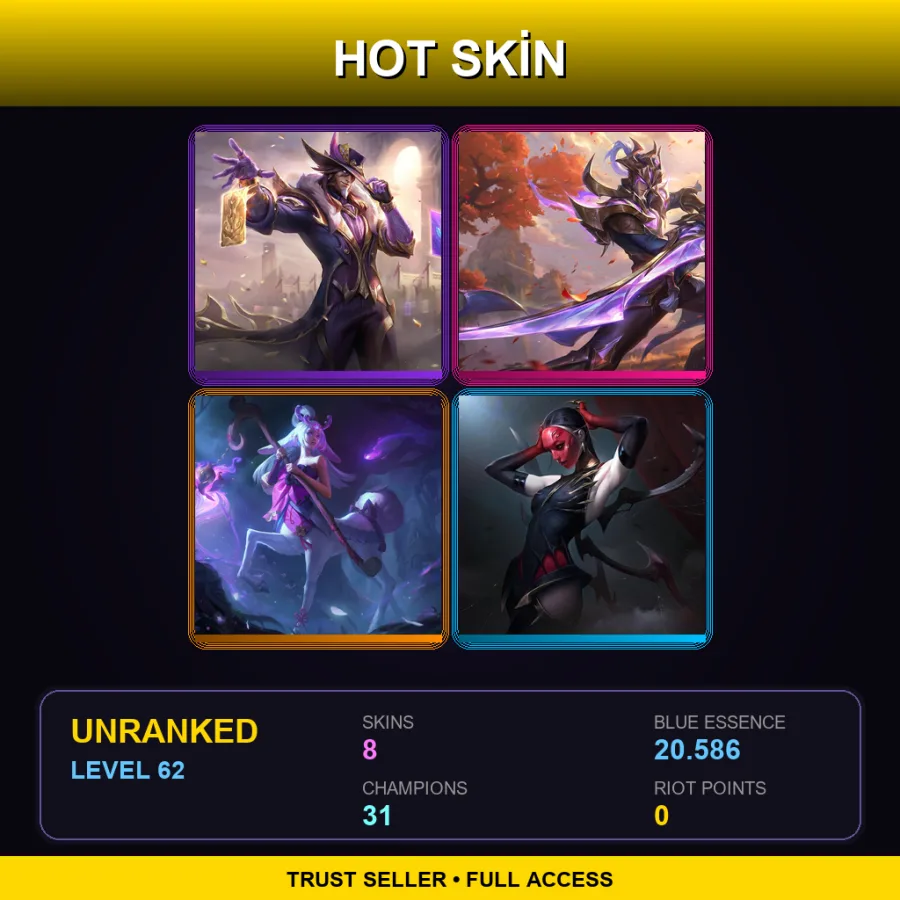 TR | Lv62 | Unranked | 8 Skin | 31 Champ