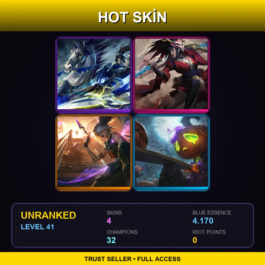 NA | Lv41 | Unranked | 4 Skin | 32 Champ
