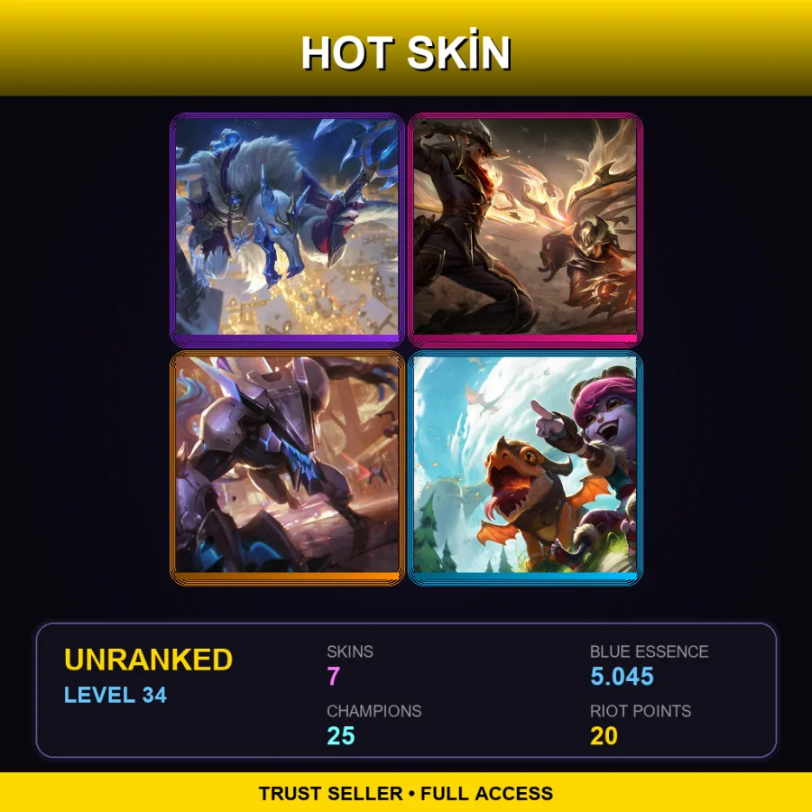 TR | Lv34 | Unranked | 7 Skin | 25 Champ