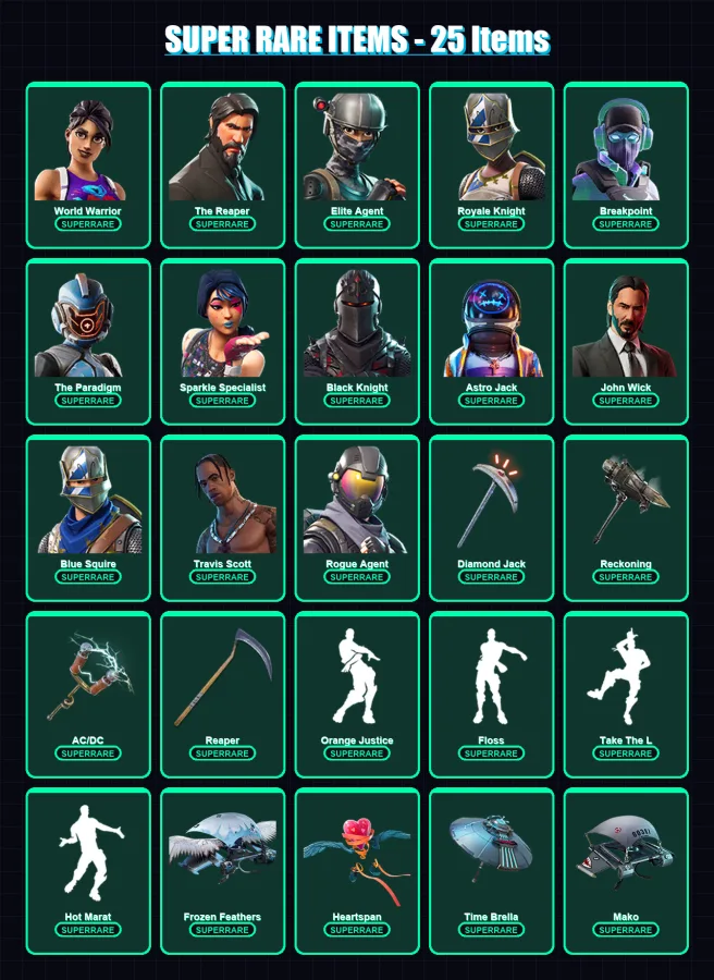 [PS4/PS5/PC] | World Warrior | The Reaper | Elite Agent | Royale Knight | Breakpoint | 327 skin | 233 pickaxe | 208 emote | 193 glider | Lv2907