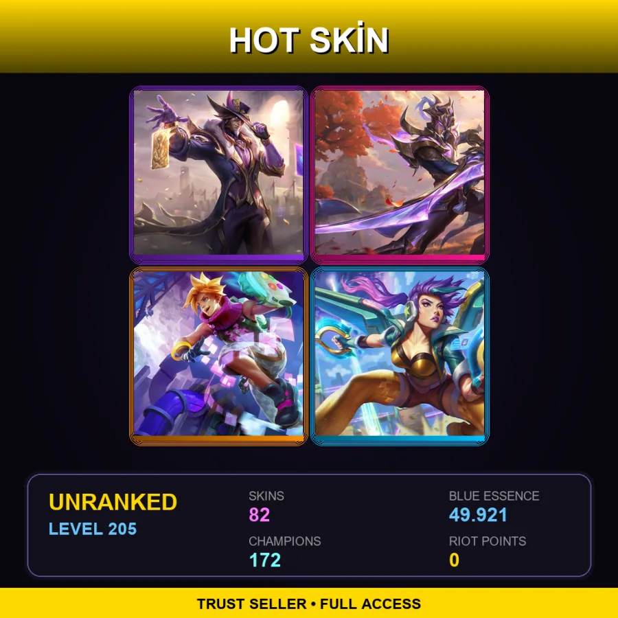 VN | Lv205 | Unranked | 82 Skin | 172 Champ
