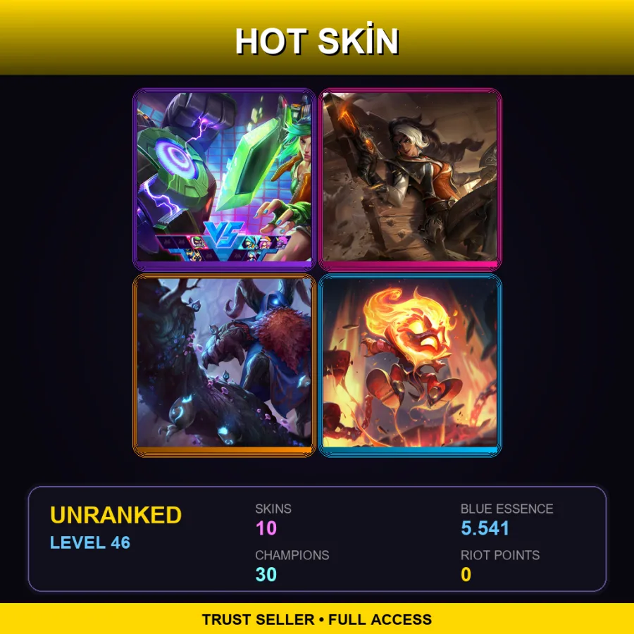 LAS | Lv46 | Unranked | 10 Skin | 30 Champ — High Noon Samira