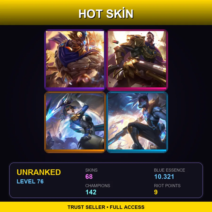 VN | Lv76 | Unranked | 68 Skin | 142 Champ — Bewitching Tristana
