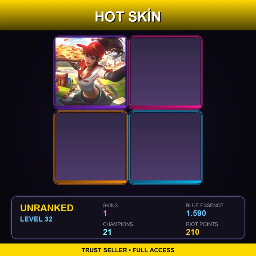 NA | Lv32 | Unranked | 1 Skin | 21 Champ