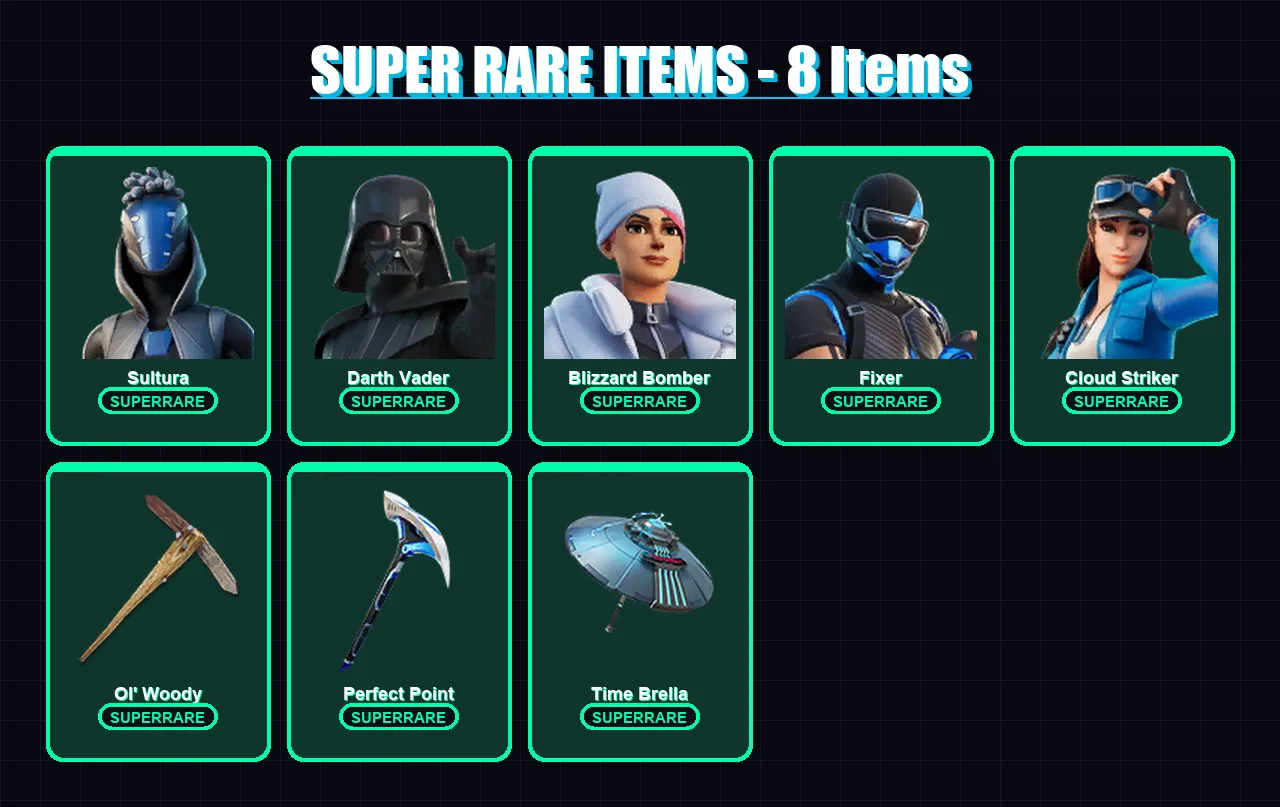 [PC/XBOX] | Sultura | Darth Vader | Blizzard Bomber | Fixer | Cloud Striker | 224 skin | 269 pickaxe | 210 emote | 216 glider | Lv3432