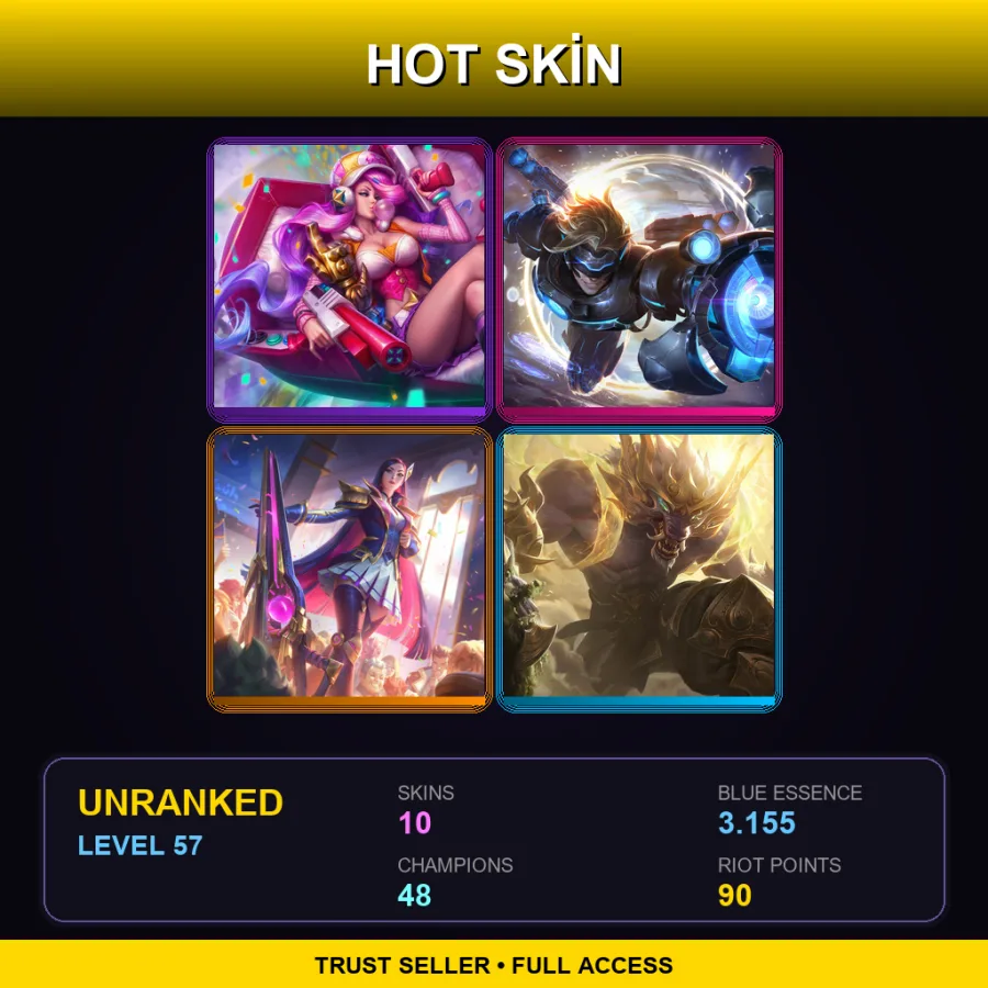 TR | Lv57 | Unranked | 10 Skin | 48 Champ