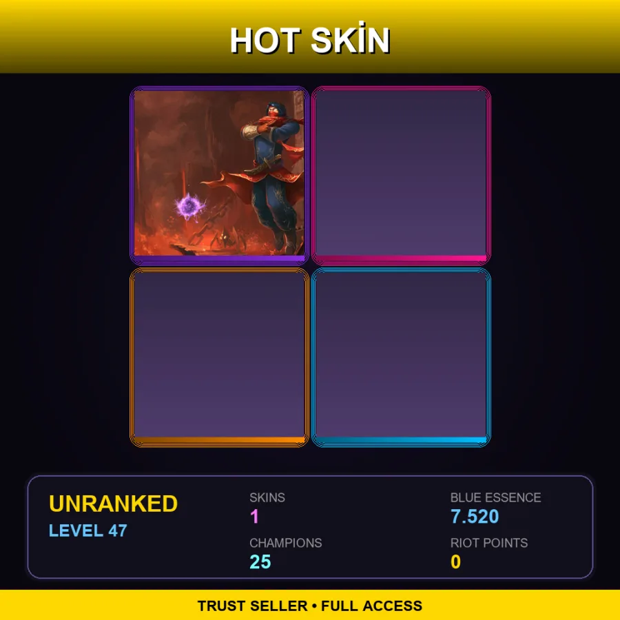 NA | Lv47 | Unranked | 1 Skin | 25 Champ — LoL account