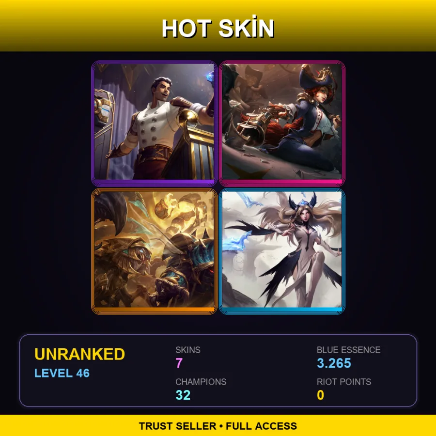LAN | Arcane Inventor Jayce | Waterloo Miss Fortune | Guardian of the Sands Xerath | iG Irelia | 7 Skin | 32 Champ | Lv46