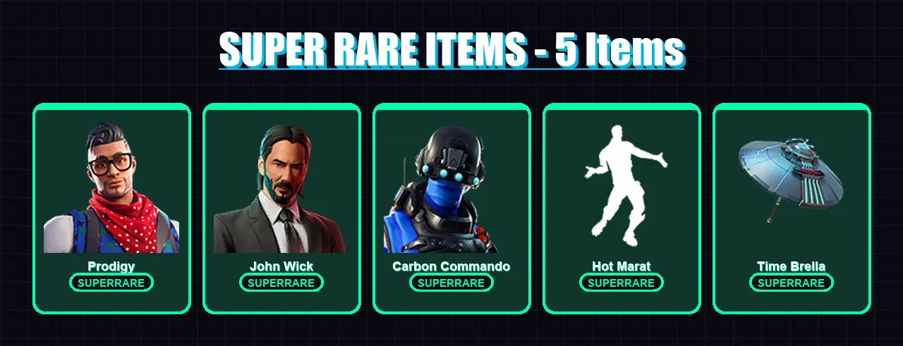 [PC] | Prodigy | John Wick | Carbon Commando | Luxe | Ruin | 184 skin | 197 pickaxe | 161 emote | 124 glider | Lv1674 — Fortnite account