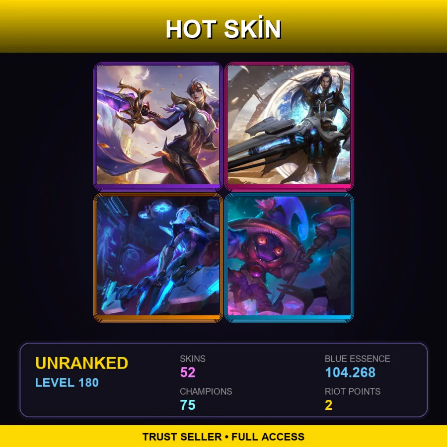 LAS | Lv180 | Unranked | 52 Skin | 75 Champ