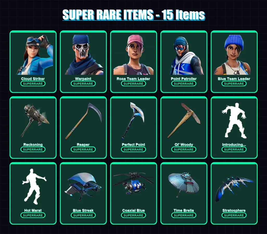 [PS4/PS5/XBOX/PC] | Cloud Striker | Warpaint | Rose Team Leader | 135 skin | Lv1933 — Fortnite account