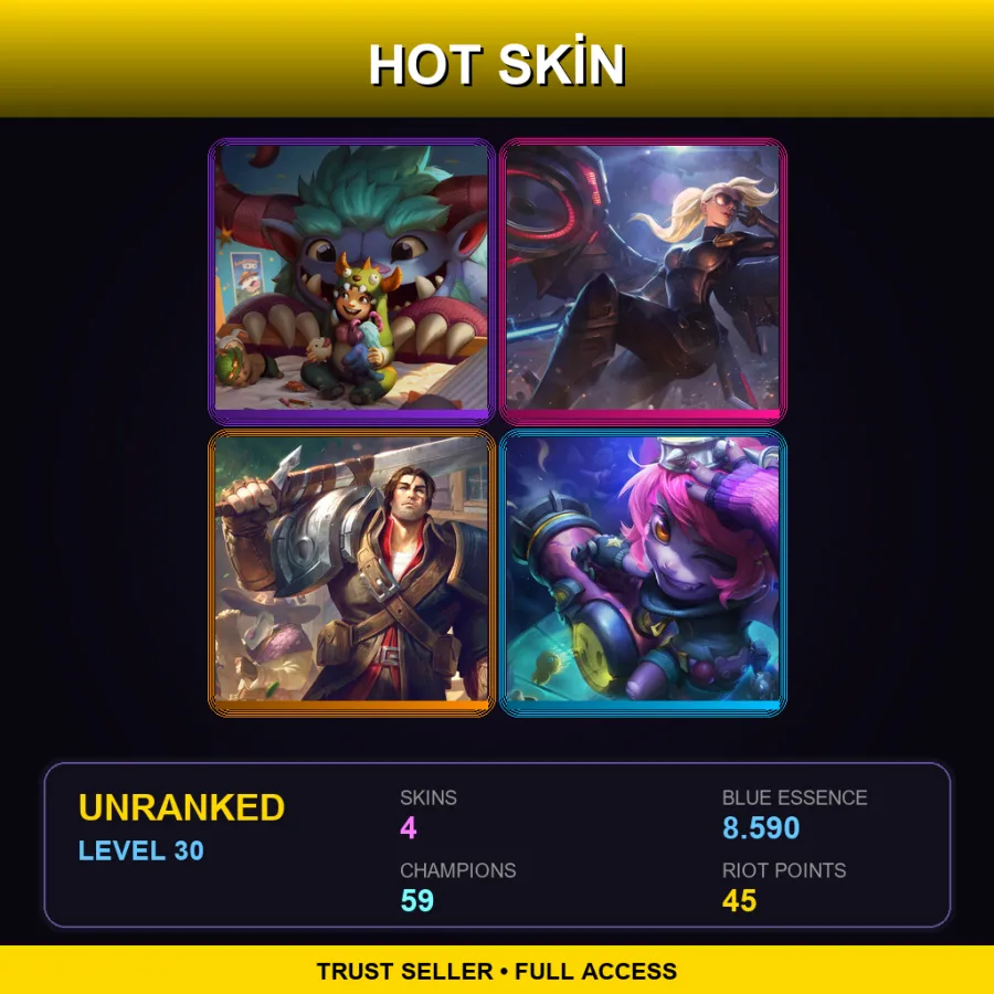 EUNE | Lv30 | Unranked | 4 Skin | 59 Champ