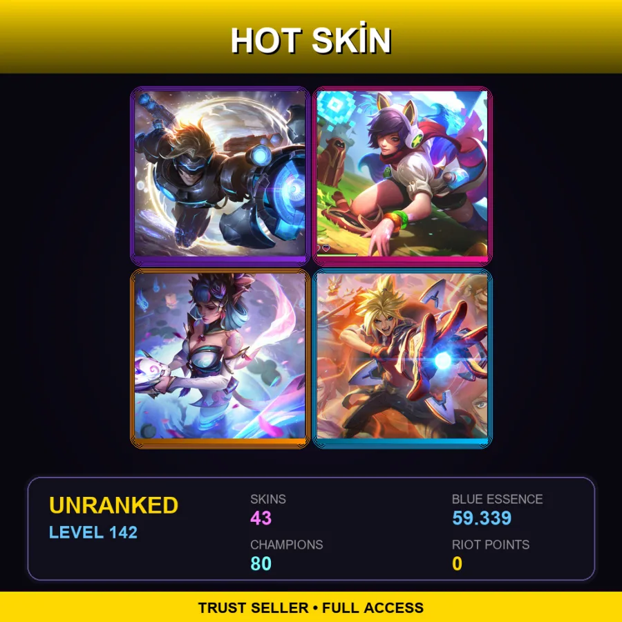 LAS | Lv142 | Unranked | 43 Skin | 80 Champ — Arcade Ahri