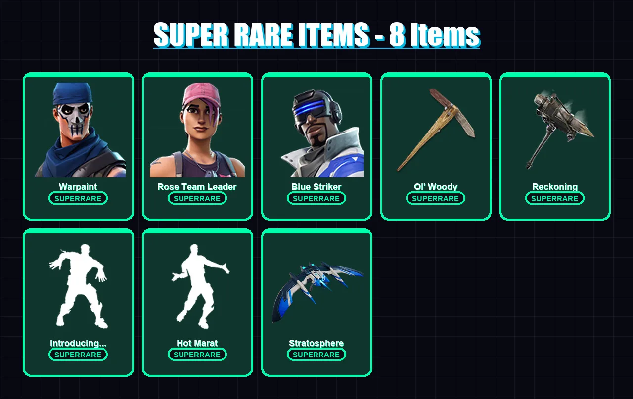 [PC/XBOX/PSN] | Warpaint | Rose Team Leader | Blue Striker | Deadpool | Ragnarok | 70 skin | 59 pickaxe | 63 emote | 61 glider | Lv592 — Fortnite account