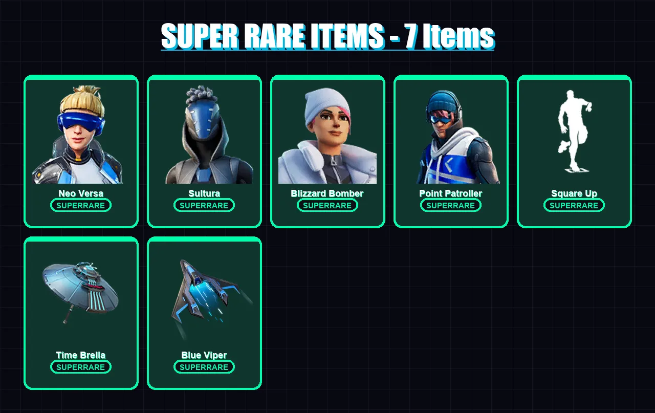 [PC/XBOX] | Neo Versa | Sultura | Blizzard Bomber | Point Patroller | Blaze | 82 skin | 80 pickaxe | 83 emote | 65 glider | Lv804