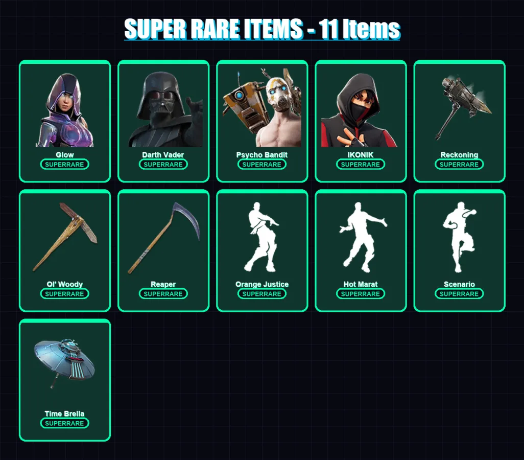 [PC/XBOX/PSN] | Glow | Darth Vader | Psycho Bandit | IKONIK | Mizuki | 447 skin | 423 pickaxe | 327 emote | 313 glider | Lv6259