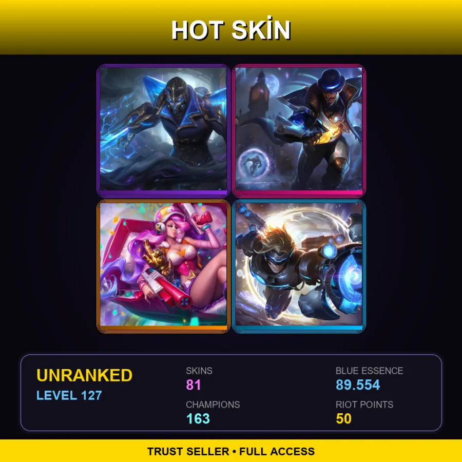 VN | Lv127 | Unranked | 81 Skin | 163 Champ