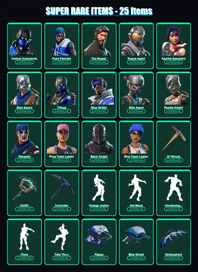 [PS4/PS5/XBOX/PC] | Carbon Commando | Point Patroller | The Reaper | 35 skin | Lv371