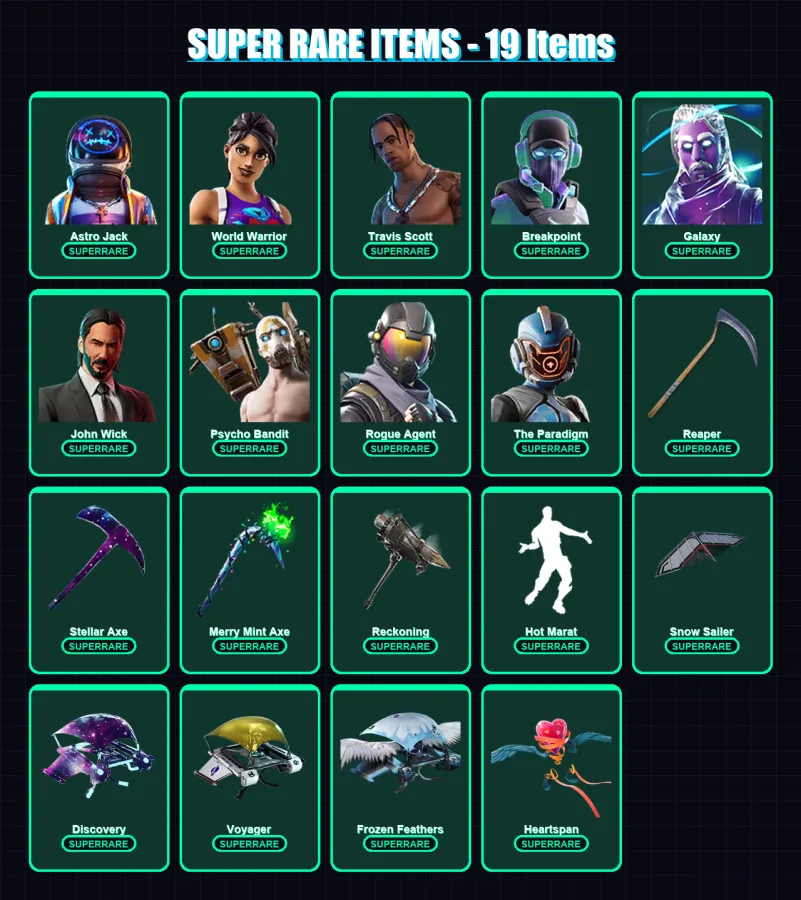 [PC/XBOX] | Astro Jack | World Warrior | Travis Scott | Breakpoint | Galaxy | 137 skin | 126 pickaxe | 101 emote | 94 glider | Lv1256