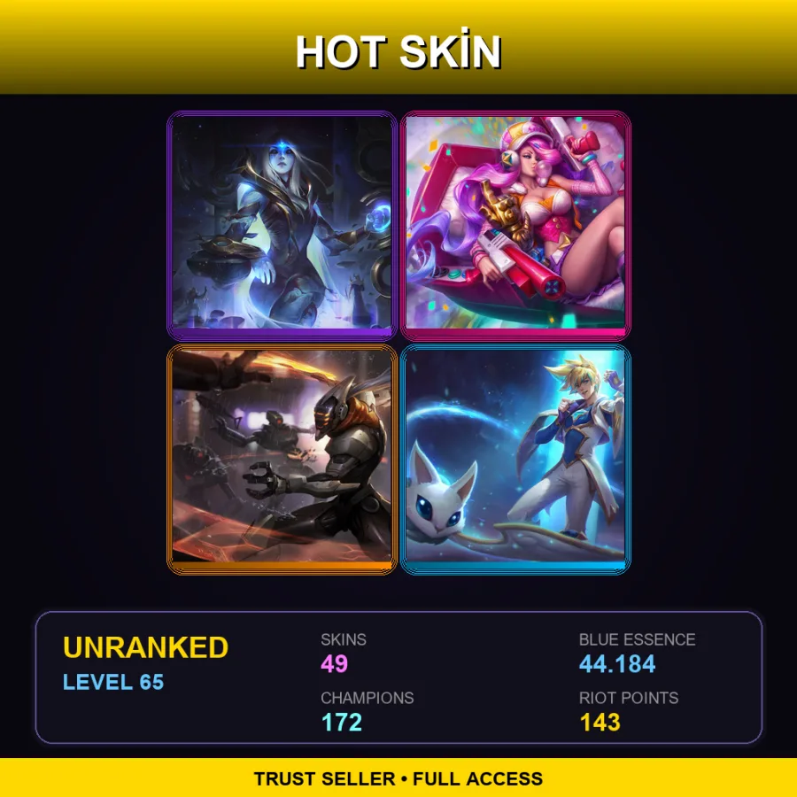 VN | Lv65 | Unranked | 49 Skin | 172 Champ — Muay Thai Lee Sin