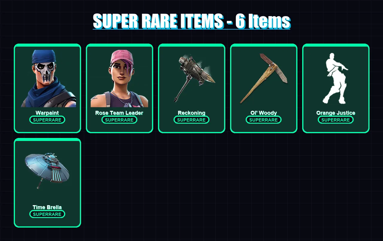 [PC/PSN] | Warpaint | Rose Team Leader | Drift | Calamity | Carbide | 18 skin | 21 pickaxe | 25 emote | 28 glider | Lv264