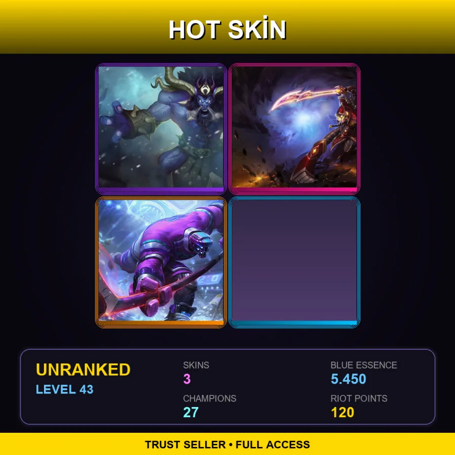 EUNE | Lv43 | Unranked | 3 Skin | 27 Champ — Ionia Master Yi