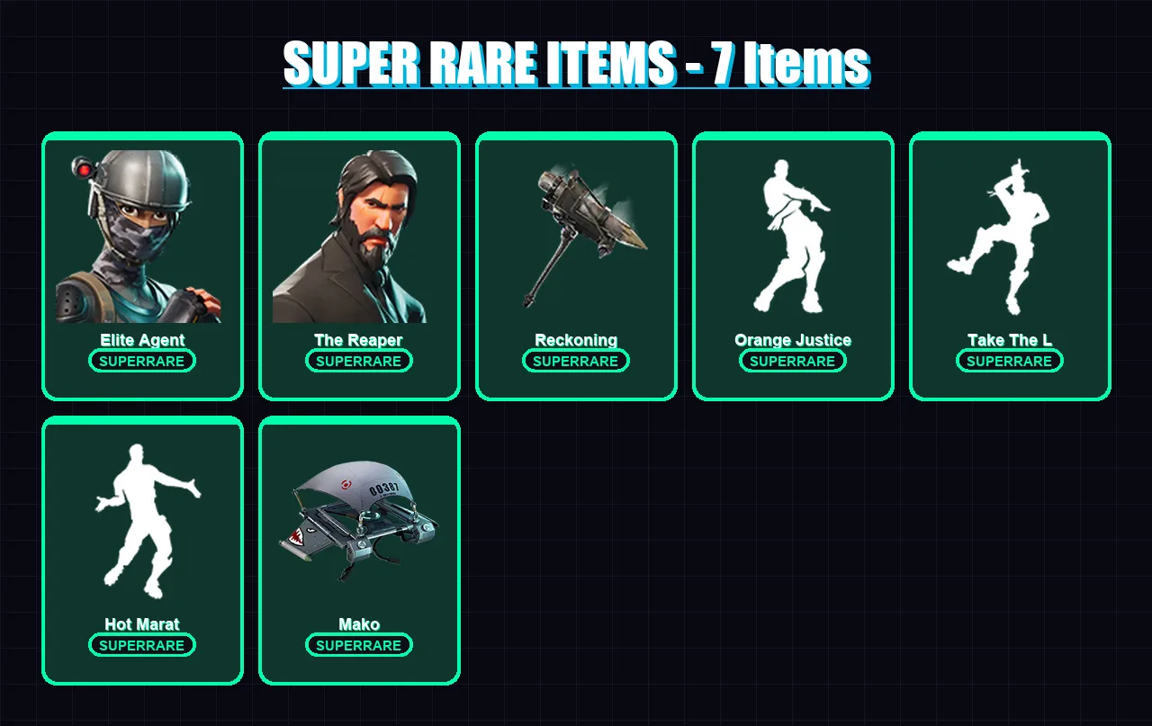 [PC/XBOX/PSN] | Elite Agent | The Reaper | Carbide | Drift | Dire | 38 skin | 32 pickaxe | 39 emote | 35 glider | Lv531
