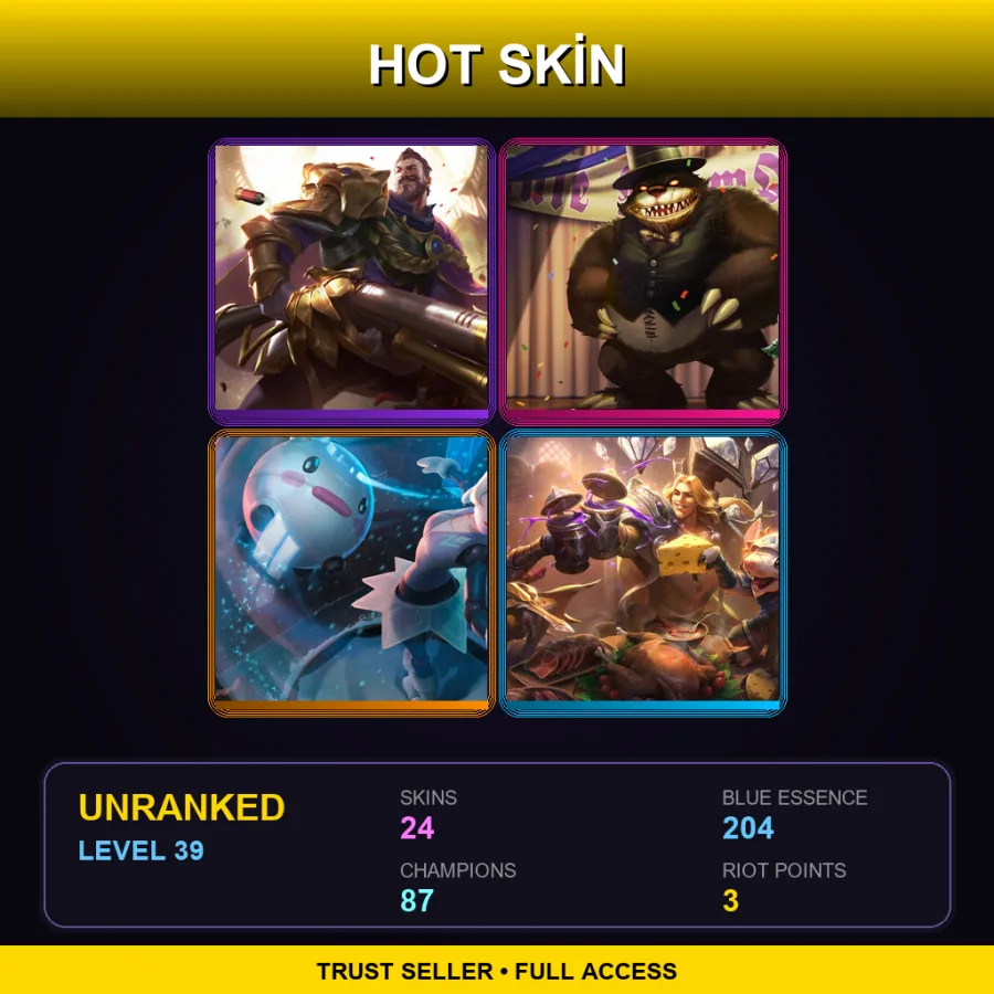 LAN | Lv39 | Unranked | 24 Skin | 87 Champ