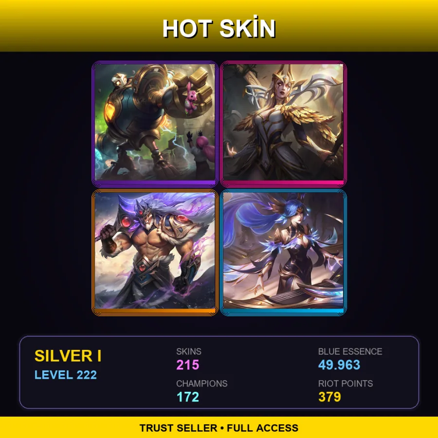 BR | Lv222 | Silver I | 215 Skin | 172 Champ