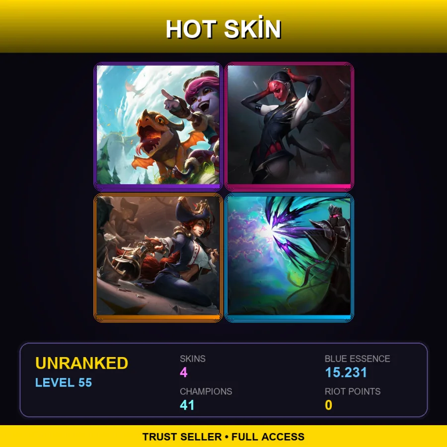 VN | Lv55 | Unranked | 4 Skin | 41 Champ