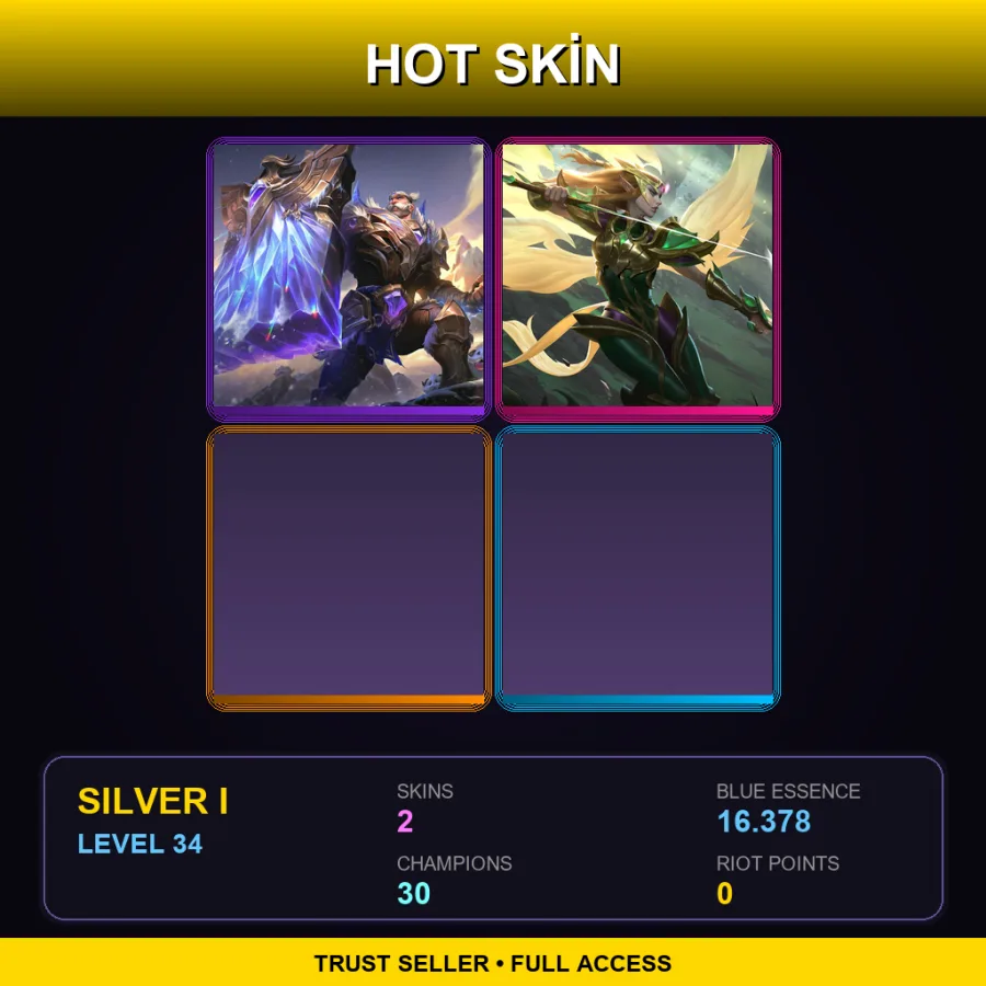 EUNE | Lv34 | Silver I | 2 Skin | 30 Champ