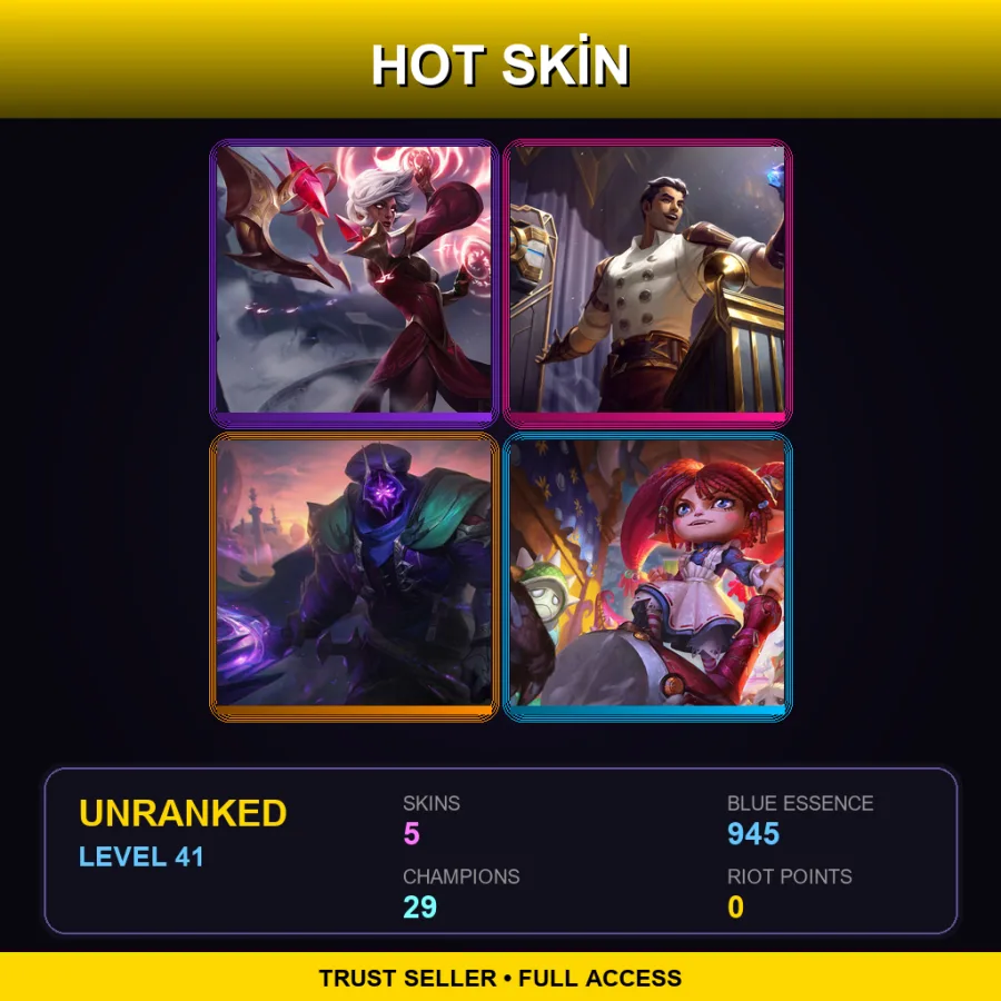 LAN | Lv41 | Unranked | 5 Skin | 29 Champ