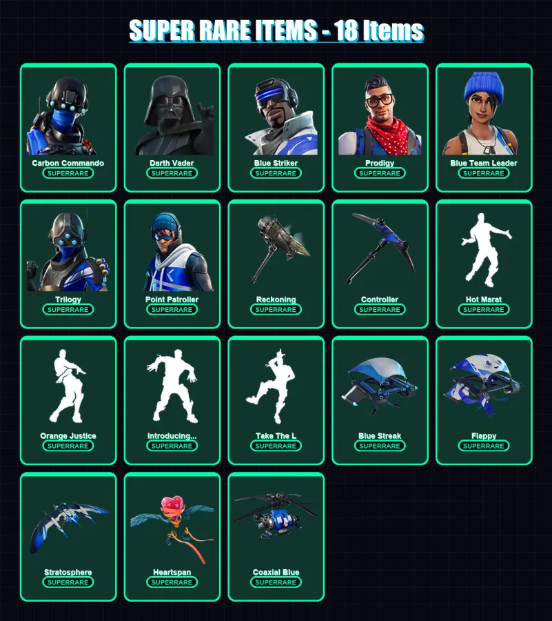 [PS4/PS5/XBOX/PC] | Carbon Commando | Darth Vader | Blue Striker | 169 skin | Lv2587
