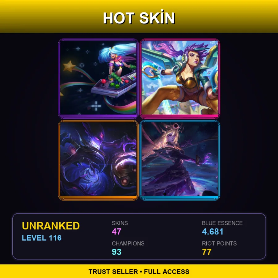 EUNE | Lv116 | Unranked | 47 Skin | 93 Champ