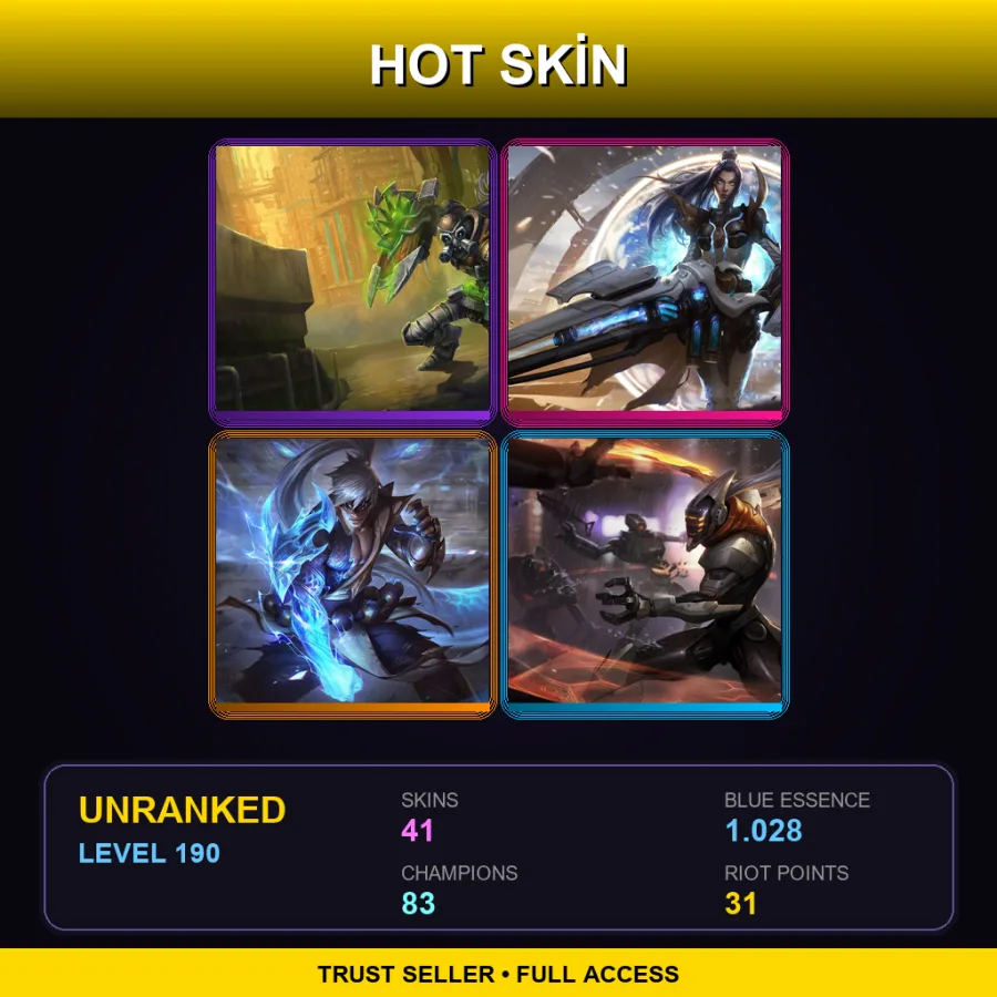 LAN | Lv190 | Unranked | 41 Skin | 83 Champ