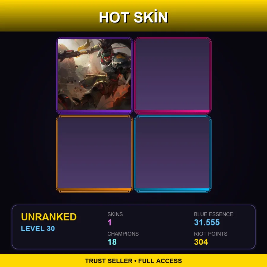 TW | Commando Xin Zhao | 1 Skin | 18 Champ | Lv30