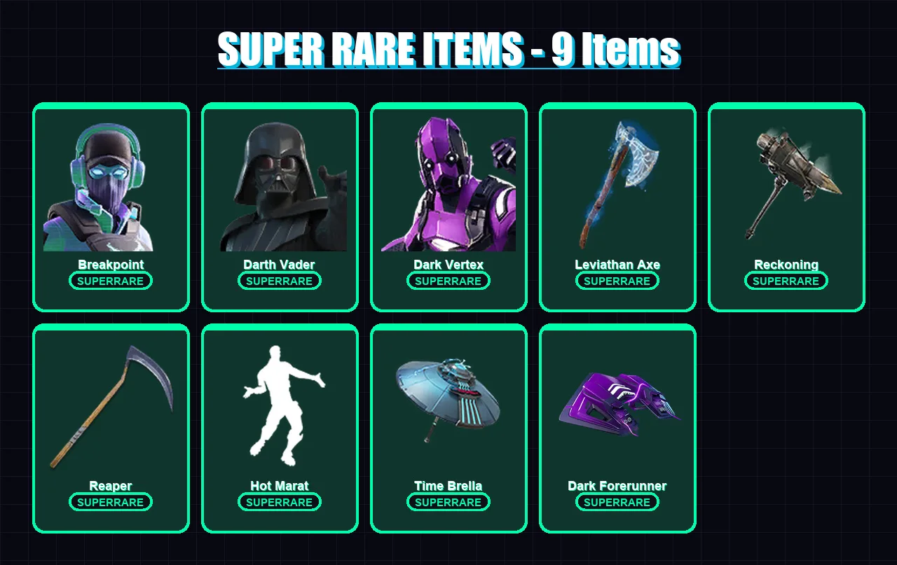 [PC] | Breakpoint | Darth Vader | Dark Vertex | Hime | Catalyst | 203 skin | 233 pickaxe | 203 emote | 177 glider | Lv3716