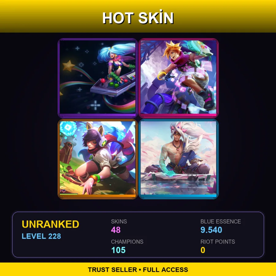 TW | Lv228 | Unranked | 48 Skin | 105 Champ