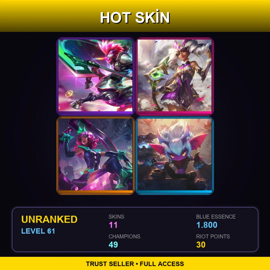 EUNE | Lv61 | Unranked | 11 Skin | 49 Champ