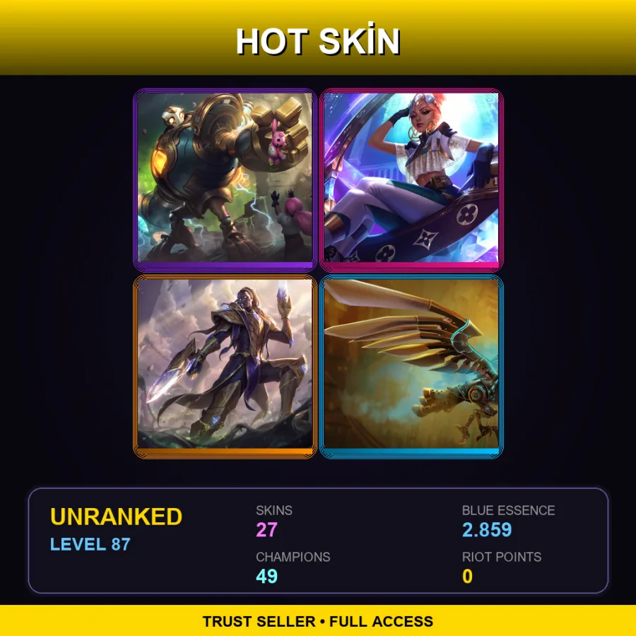 VN | Lv87 | Unranked | 27 Skin | 49 Champ — Arcane Enemy Jinx