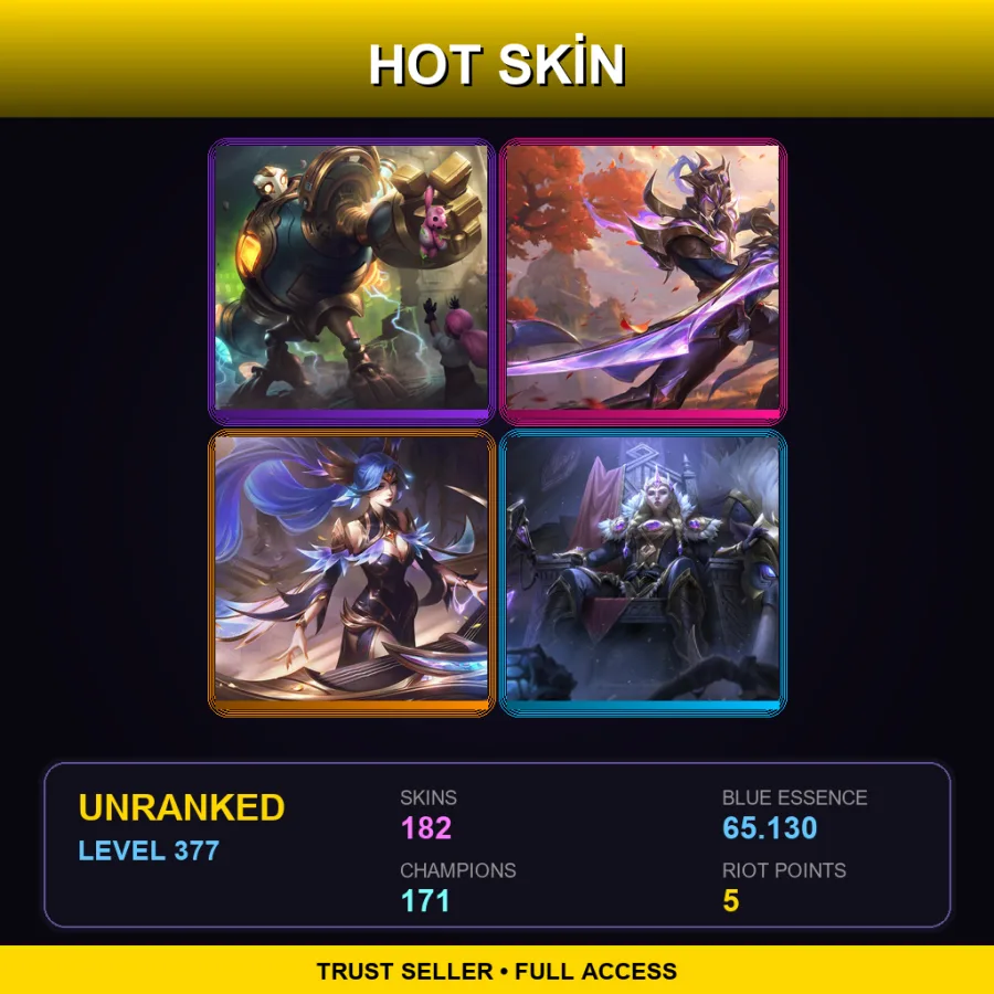 BR | Victorious Blitzcrank | Victorious Master Yi | Victorious Sona | Victorious Sejuani | 182 Skin | 171 Champ | Lv377