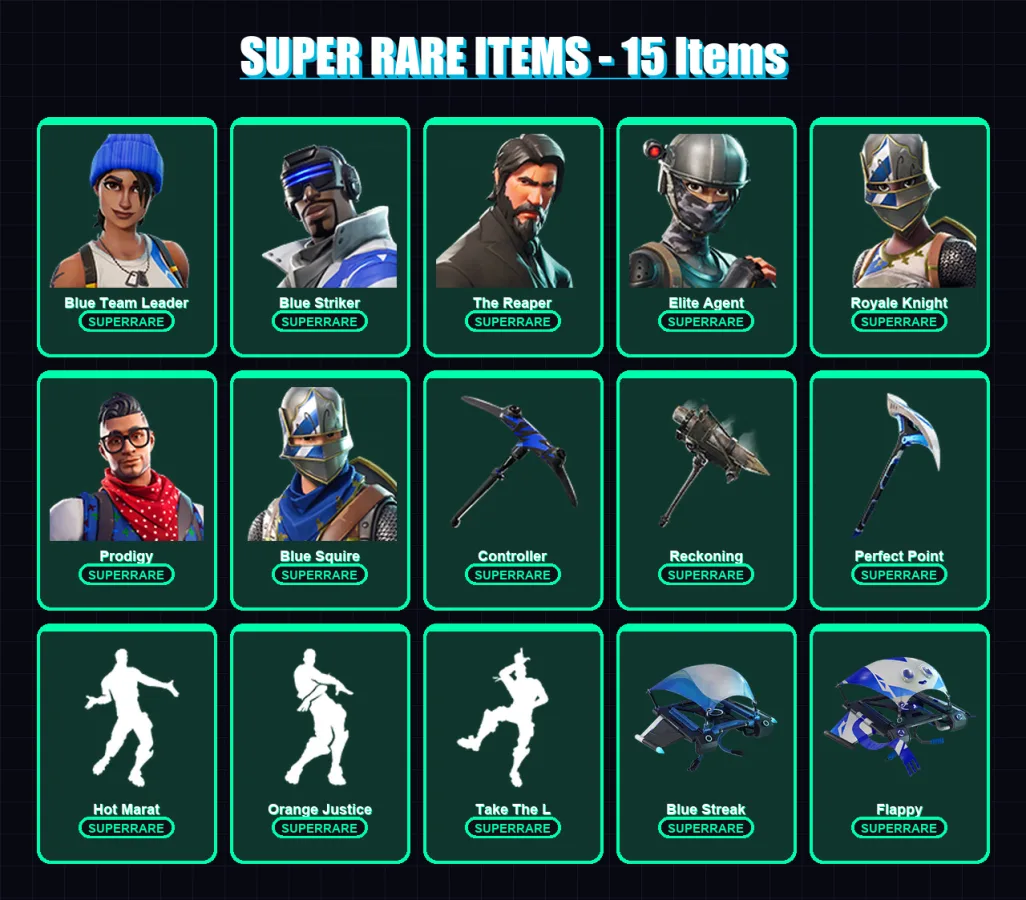 [PS4/PS5/XBOX/PC] | Blue Team Leader | Blue Striker | The Reaper | 100 skin | Lv1301