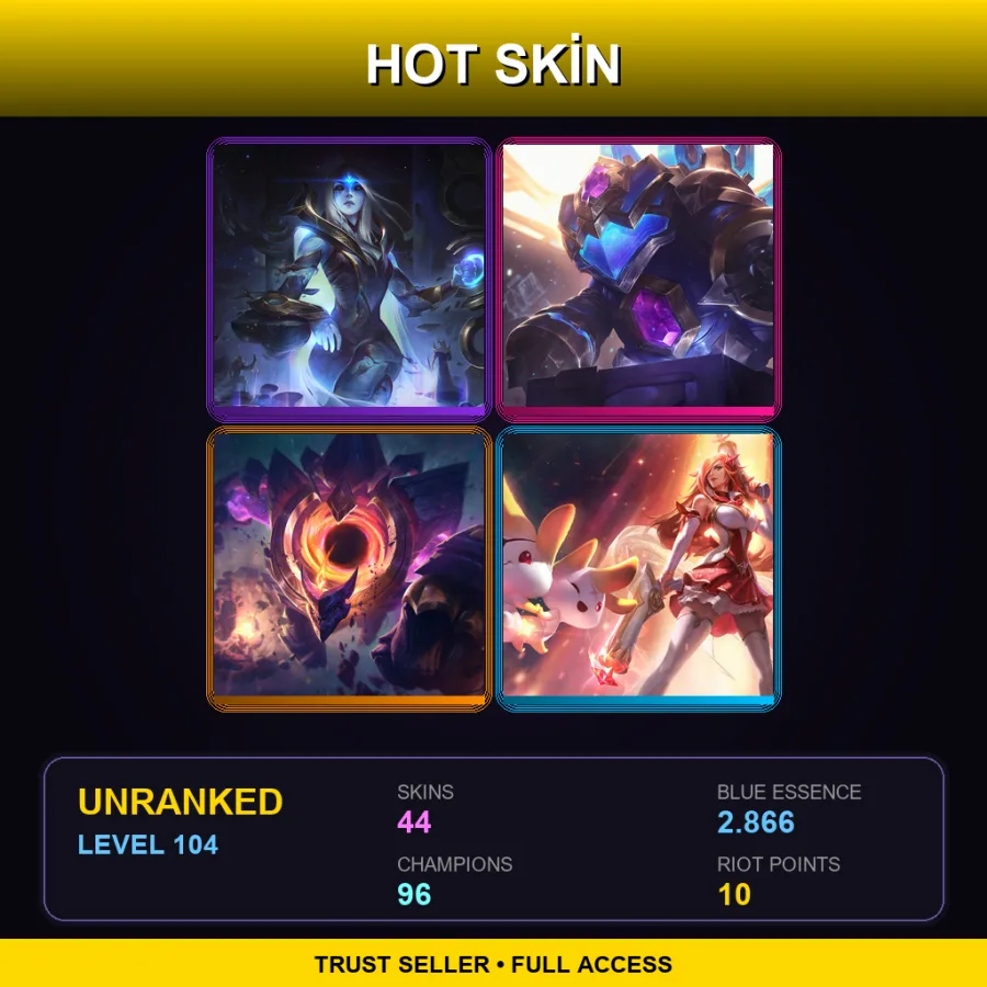 BR | Lv104 | Unranked | 44 Skin | 96 Champ — LoL account