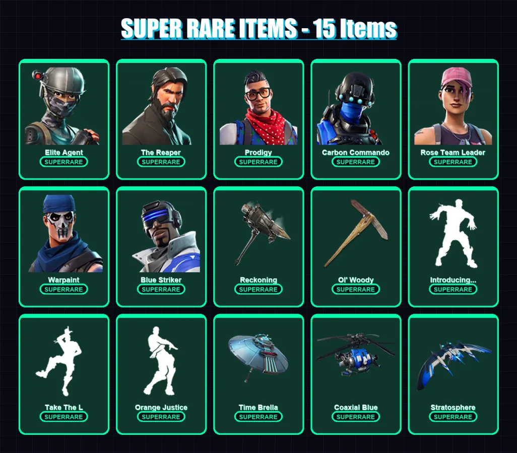 [PS4/PS5/XBOX/PC] | Elite Agent | The Reaper | Prodigy | Carbon Commando | Rose Team Leader | 52 skin | 43 pickaxe | 60 emote | 55 glider | Lv703 — Fortnite account