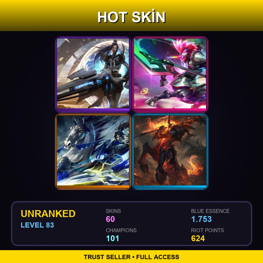 EUW | Lv83 | Unranked | 60 Skin | 101 Champ