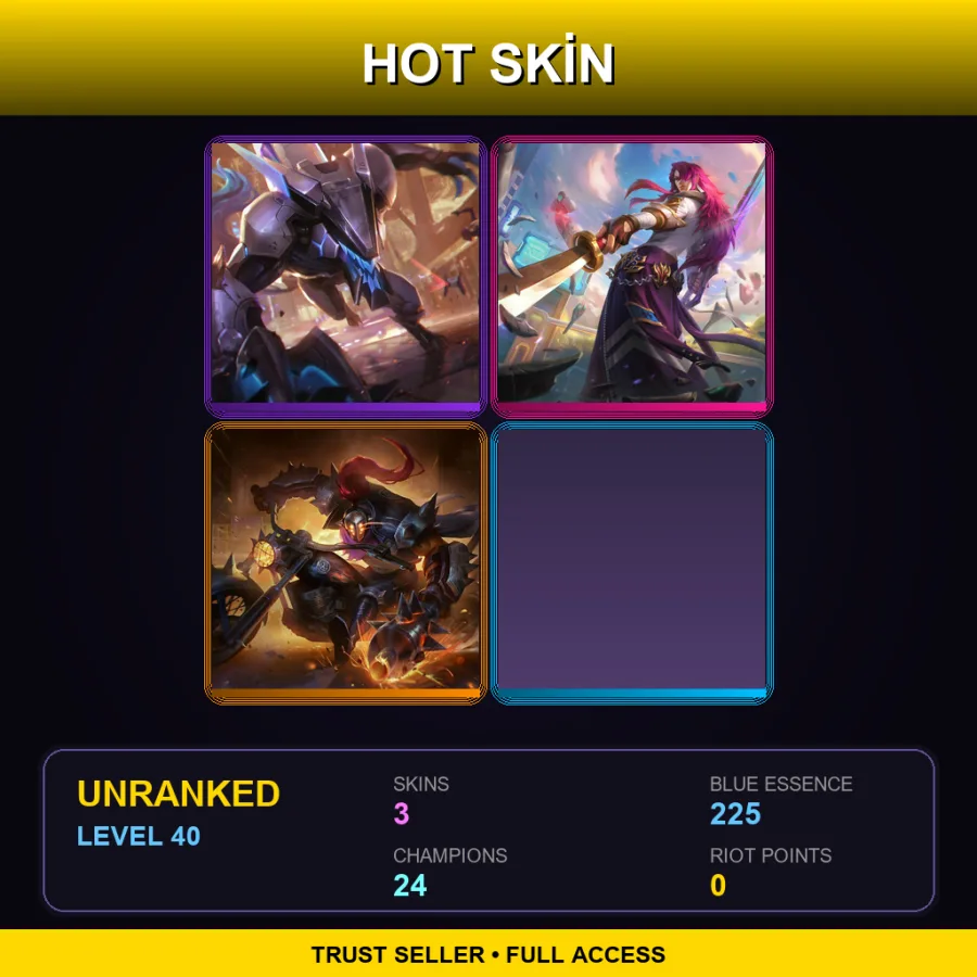 LAN | Lv40 | Unranked | 3 Skin | 24 Champ
