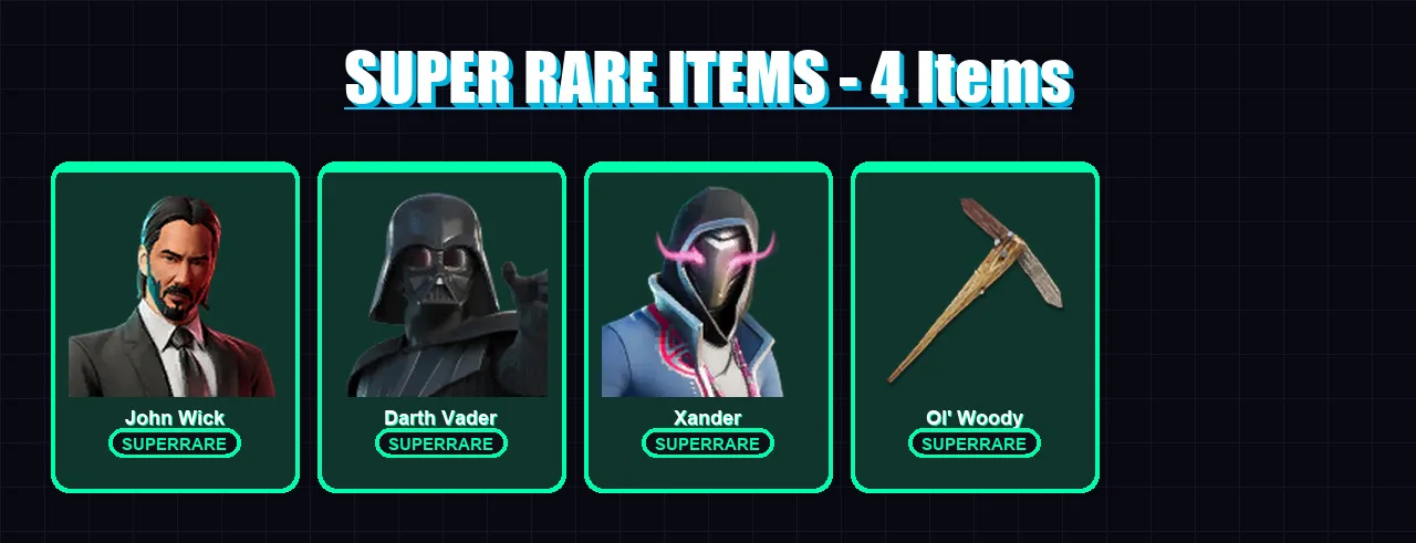 [PS4/PS5/PC] | John Wick | Darth Vader | Xander | Ronin | Malik | 166 skin | 235 pickaxe | 157 emote | 155 glider | Lv3265
